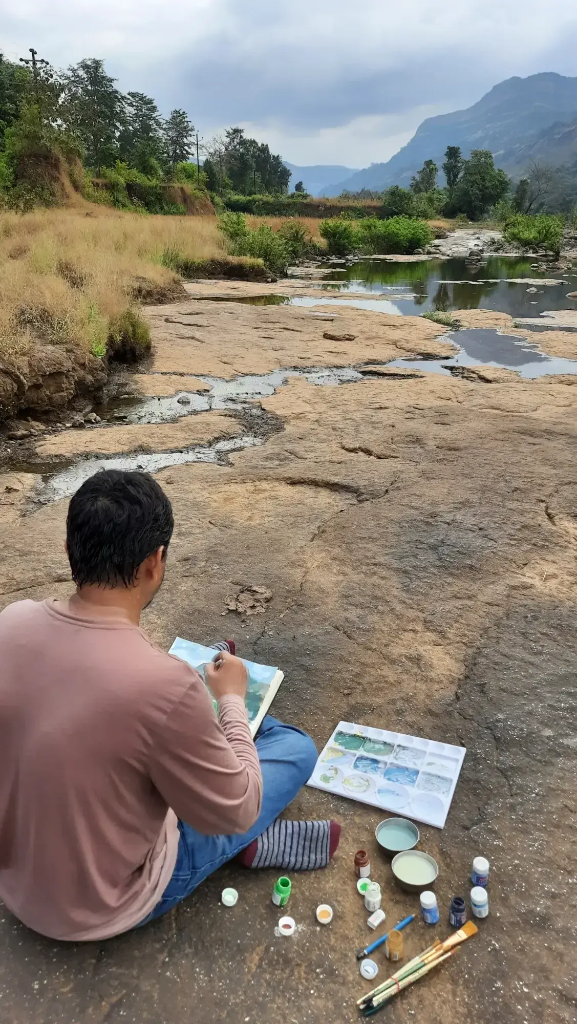 Me painting the landscape