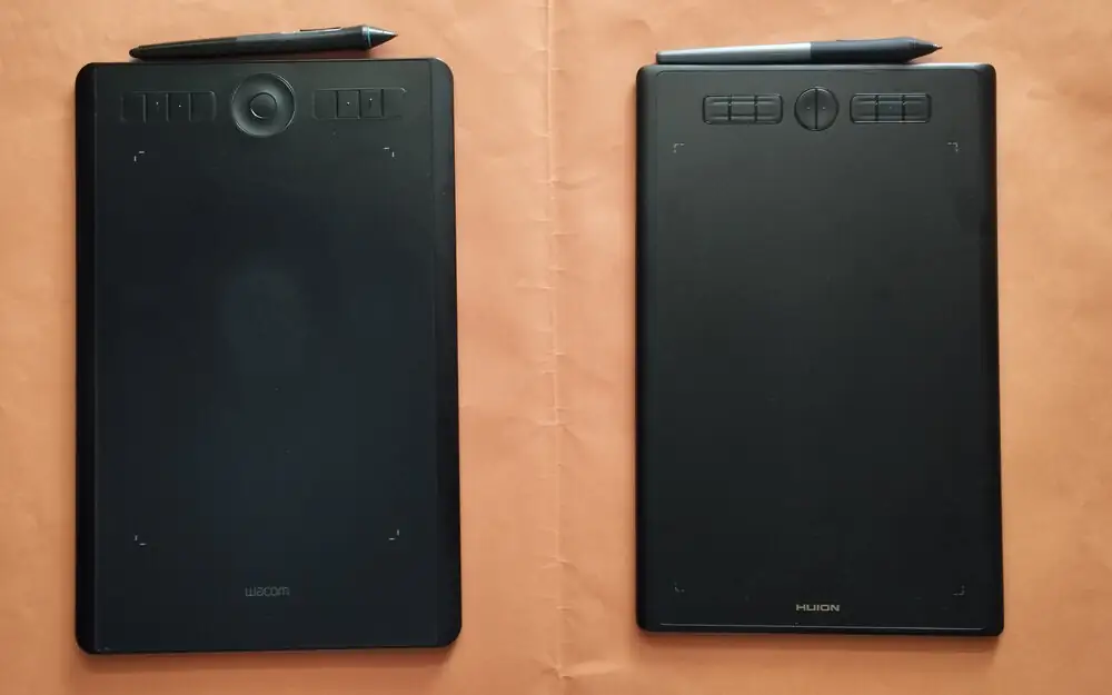 Identical twins from different mothers. Left Wacom Intuos Pro M. Right Huion H610X