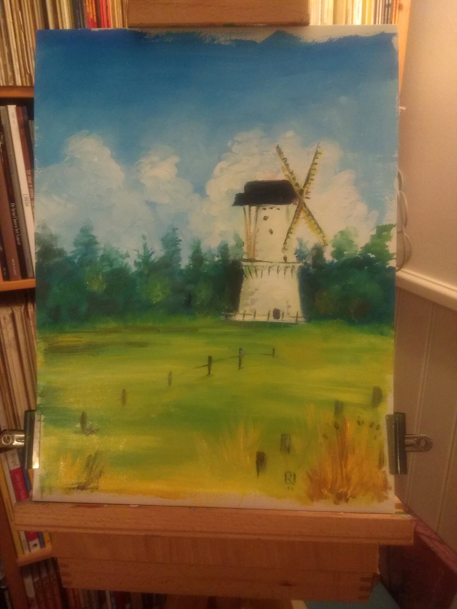 A painting with water mixable oils