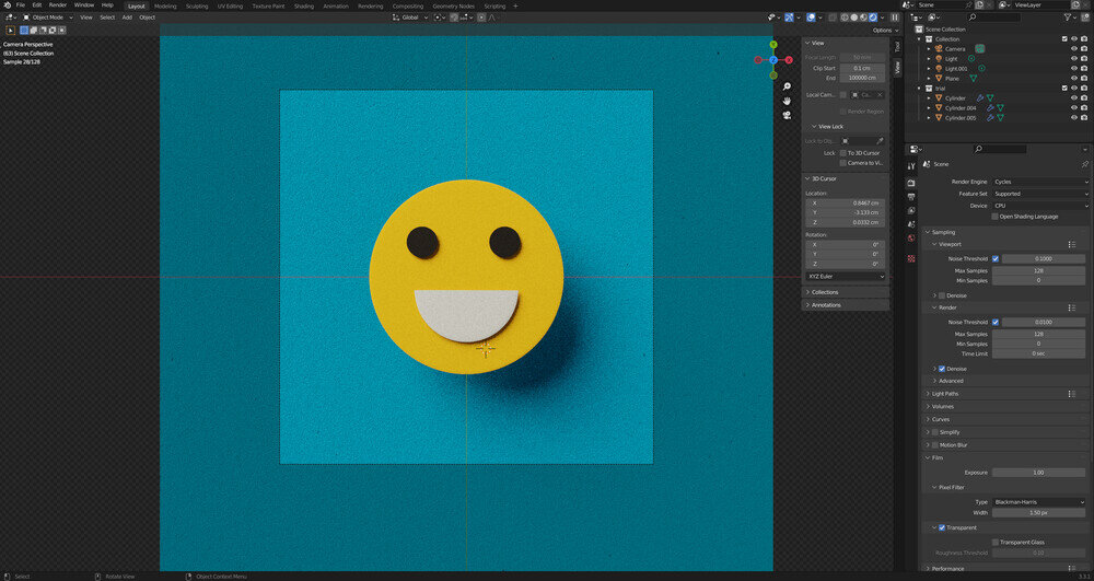 A simple test file in Blender