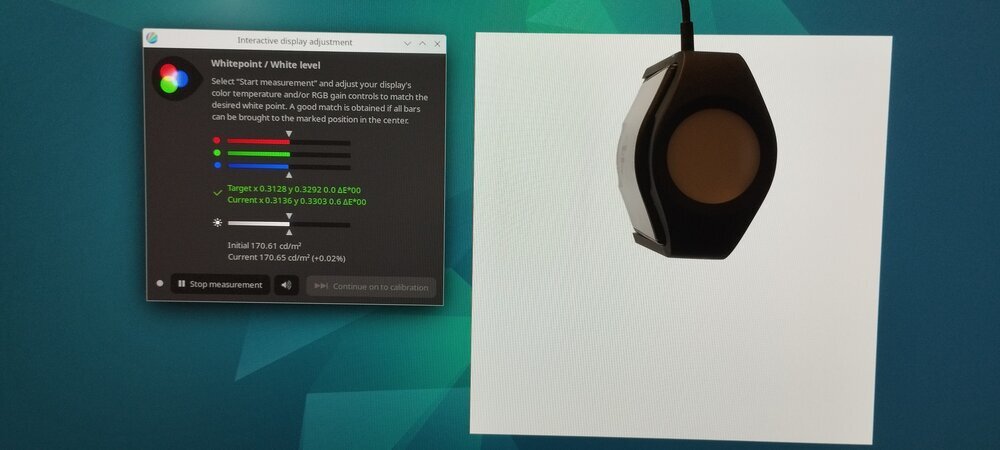 Adjusting the white point while calibration and profiling using i1 display pro